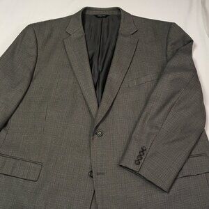 Mens Joseph & Feiss Gold 54R wool versatile dogtooth tan, navy, gold sport coat